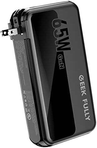 Ultimate 2-in-1 Portable Charger Power Bank with 14,400 m Ah Capacity & Ga N 65 W Wall Charger – Fast Charging USB-C Solution for Phones, Mac Book Pro/Air, Dell XPS, Pixel 7 – Unmatched Efficiency & Versatility for On-the-Go Power Needs