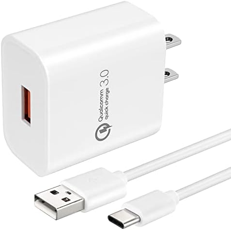 TPLTECH Quick Charge 3.0 Wall Charger with 6.5 Ft Type C Cable – Ultra-Fast Charging Solution for Xiaomi Devices, Compatible with Redmi Note 7, 8, 9 Pro, Mi 8/9 SE, Pocophone F1, and More – Durable, Portable Design for Everyday and Travel Use, Ensuring Optimized Battery Health and Safety