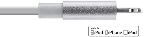 Monoprice 112958 Certified Flat Lightning to USB Cable – 4 ft Gray | Enhanced Durability and High-Speed Sync for i Phone & i Pad | Tangle-Free Design for Home, Office, and Travel | Compatible with i Phone Models X, 8, 7, 6, 5 S & i Pad Pro | Reliable Charging Accessory for Everyday Use