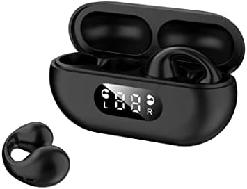 Air52 Open Ear Bluetooth 5.3 Sport Earbuds – Waterproof Wireless Headphones with 16-Hour Playtime, Lightweight Clip-On Design, LED Battery Display for Active Lifestyles – Perfect for Jogging and Cycling