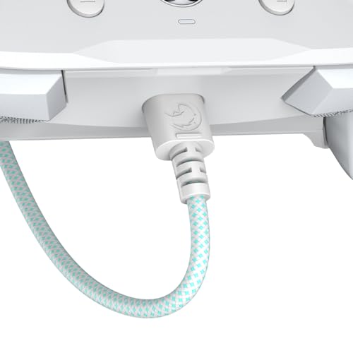 Game Sir USB-C Gaming Cable for G7 SE, G7 & T4 Kaleid Controllers – 3-Meter High-Speed Nylon Braided Cable, Stylish White & Cyan Design, Lightweight & Durable for Ultimate Gaming Connectivity