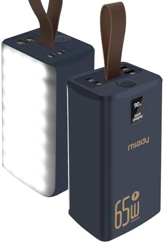 Miady 50000 m Ah High-Capacity Power Bank – Ultimate 65 W Fast Charging Portable Charger for Laptops, Smartphones & Tablets – USB-C Output for Maximum Compatibility and Reliability – Ideal for Travelers & Professionals on the Go