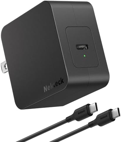 Nekteck 60 W Ga N USB-C Charger – PD 3.0 Fast Charging with Compact Foldable Plug for Mac Book Air/Pro and i Phone 15/16 Series – Ultimate Power Delivery Solution for On-the-Go Charging and Enhanced Device Compatibility