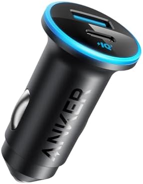 Anker 323 USB C Car Charger Adapter – 52.5 W Dual Port Fast Charging Cigarette Lighter Charger with 30 W Power IQ 3.0 Cable for i Phone 15/15 Pro Max, Galaxy S23/22, and Google Pixel – Optimal Performance & Safety for All Devices on the Go