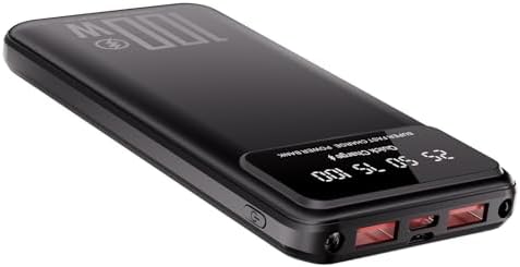 26800 m Ah Ultra-Fast Portable Power Bank – Slim External Battery Pack with LCD Display, 3-output & 2-input Charging Compatibility for All Smartphones – 22.5 W Max USB & 18 W USB-C Dual Functionality, Ideal for Travel Safety Certified for Peace of Mind