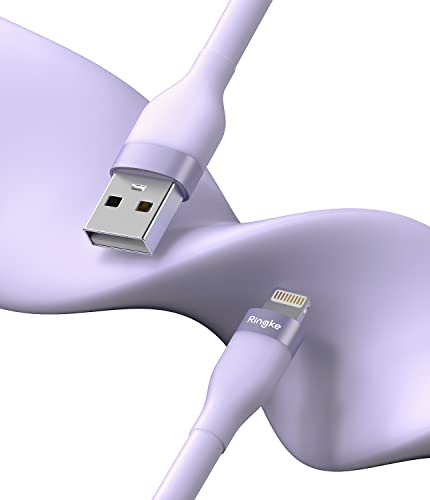 Elevate Your Charging Experience with the Ringke 6.6 FT USB to Lightning Pastel Charger Cable – Purple | Fast Charging & Enhanced Durability for i Phone, i Pad, Air Pods | Tangle-Free Design for Effortless Connectivity in Style