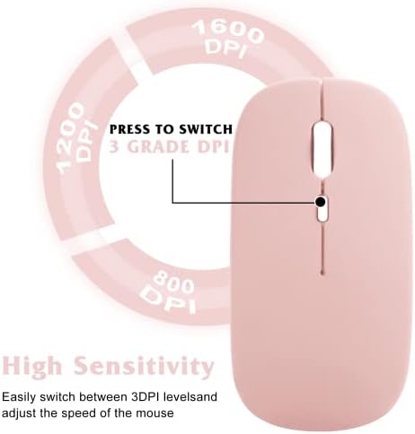 Flamingo Pink Urban X Wireless Mouse – Bluetooth 5.1 Rechargeable Optical Mouse for Laptop, PC, Mac, i Pad Pro & Android Tablets – Ultimate Compatibility, Silent Click & Ergonomic Comfort