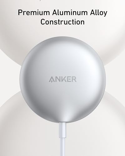 Elevate Your Charging Experience with the Anker Mag Safe Wireless Charger Pad for i Phone 16 Series – Qi2 Certified 15 W Fast Charge, USB-C Adapter Included, Compatible with i Phone 16/16 Plus/16 Pro/16 Pro Max/15/14/13/12 – Sleek, Magnetic Design Ensures Optimal Alignment and Performance