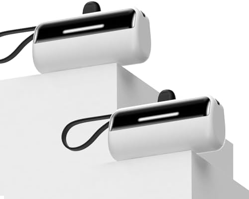 Compact Dual-Pack Portable Power Bank 5500 m Ah with Built-in Cables and Stand – 22.5 W Fast Charger for i Phone 16/15/14, Samsung Galaxy & Android Devices – Lightweight Travel Essential for Quick Charging and Easy Portability – Smart LED Display for Battery Life Monitoring