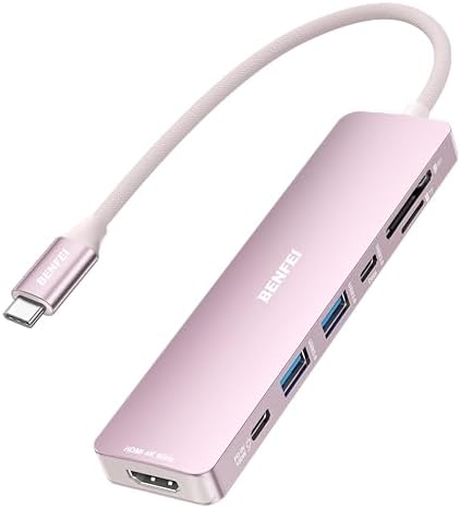 Upgrade Your Digital Experience with the BENFEI 7-in-1 USB C Hub: Ultra-Fast 4 K HDMI, Dual USB-A Ports, 100 W Power Delivery, and Convenient SD/TF Card Reader – The Essential Accessory for Mac Book Pro/Air, i Pad Pro, and i Phone 15 Pro/Pro Max Users – Unleash Seamless Connectivity for Professionals and Creatives