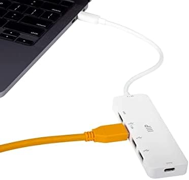 Maximize Your Connectivity with Monoprice 5-in-1 USB-C to 4 K HDMI Display Adapter & Fast Charging Hub – 100 W PD 3.0, 5 Gbps Data Transfer, Portable Design for Windows & Mac, Effortless Plug-n-Play Experience in Sleek White Finish