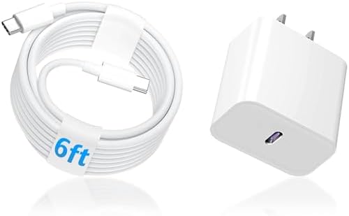 Power Your Apple i Pad Pro with the Ultimate USB C Charger – Fast 20 W Charging Kit with 6 ft Type C to C Cable, Perfect for i Pad 10 th Gen and All Models (2025-2018) – Sleek White 2-Pack for Home & Travel, Enhanced Durability and Safety Features