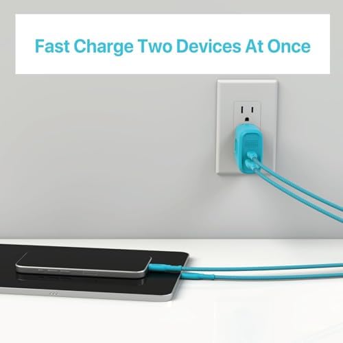 BLACK+DECKER 38 W Dual-Port Fast Charging Wall Adapter – Compact USB-C & Type C Quick Charge Power Supply with Qualcomm QC 3.0 – Perfect for Home, Office & Travel – Versatile PD Charger for Smartphones, Tablets & More