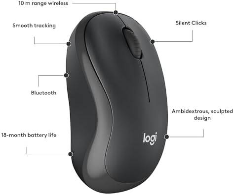 Logitech M240 Silent Bluetooth Mouse – Wireless & Compact Design for Effortless Navigation, 18-Month Battery Life, and Smooth Tracking on All Surfaces – Ideal for Windows, mac OS, Chrome OS – Portable Off White Solution for Professionals on the Go