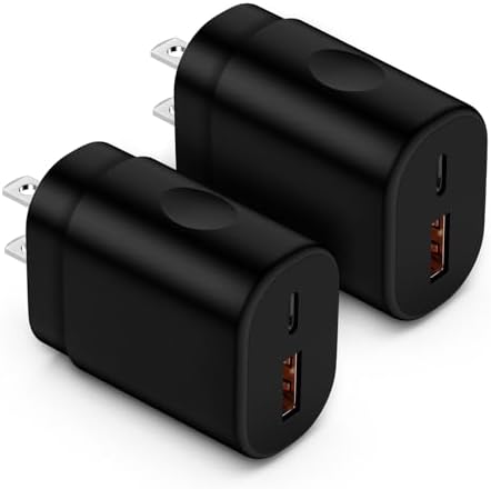 Rapid Charge 25 W Dual Port USB-C Wall Adapter – High-Efficiency Fast Charger for Samsung Galaxy, i Phone, and Pixel Devices – Compact, Portable Power Block with Advanced Safety Features – Perfect for Galaxy Watch, Z Fold, A & S Series Models