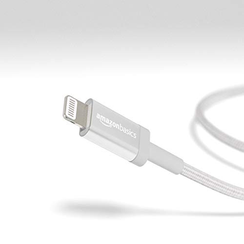 Amazon Basics 6-Foot Nylon Braided USB-C to Lightning Charger Cable – Fast Charging Power for i Phone 14/13/12/11/X/XS Pro/Pro Max/Plus – MFi Certified Durability in Dark Gray – Optimal Performance for Apple Devices on the Go