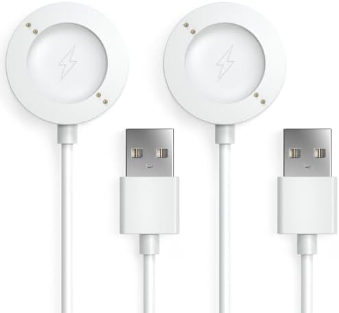 TUSITA Ultra-Fast Dual-Pack Smartwatch Charger for Fossil Gen 6 & Michael Kors Gen 6 – Compact, Portable Charging Solution for FTW0006 & MKT0003-1 M Models – Power Up Your Active Lifestyle Effortlessly