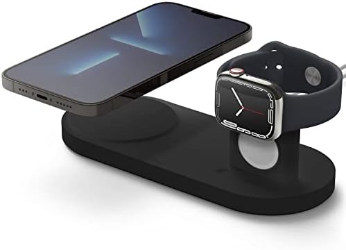 elago W Stand for Mag Safe Charging: Optimized Station for Apple Watch, i Phone 12-16 Series, and Air Pods – [Stone] – Enhance Your Charging Speed and Organization with Durable Design and Optimal Viewing Angle
