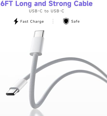 30 W USB-C Fast Charging Wall Charger Duo – Optimized for i Phone 16 Series, i Pad Pro, Samsung S25 & Google Pixel 9 with 6 FT USB-C Cable – Superior Compatibility and Safety Features for Efficient Power Delivery and Enhanced Portability