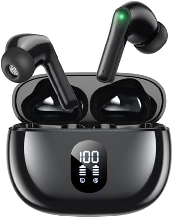 Elevate Your Audio Experience with Premium Wireless Earbuds – Unrivaled Deep Bass Sound, 48-Hour Playtime, and IPX7 Waterproof Resilience for Active Lifestyles – Featherlight In-Ear Comfort with AI-Powered Hands-Free Calling for Seamless Connectivity on i Phone & Android – Chic Rose Gold Finish Tailored for Fitness Aficionados