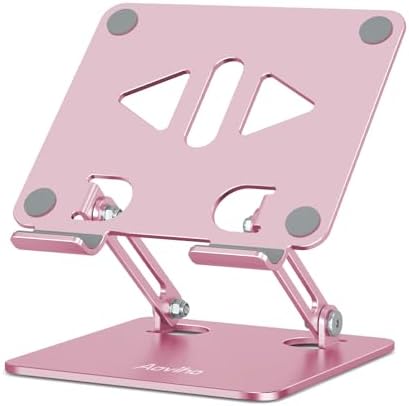Versatile Adjustable Aluminum Tablet Stand Holder – Foldable and Lightweight Desktop Mount for i Pad Pro 12.9, i Pad Air, Mini, Samsung Galaxy Tabs, and Kindle Fire (4-12 inch) – Enhanced Stability and Comfort for Optimal Viewing Experience in Purple