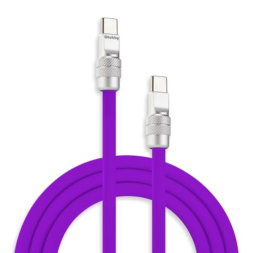 Chubbycable Chubby 2.0 Premium Fast Charging Cable – 240 W Power Delivery, 4.9 ft Type-C to Type-C Silicone Cord, Tangle-Free Design in Eye-Catching Red for Optimal Data Transfer and Enhanced Durability