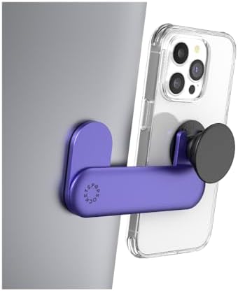 Sleek Silver Pop Sockets Laptop Phone Mount – 360-Degree Rotating Device Holder for Enhanced Productivity and Effortless Connectivity – Perfect for Multitaskers and Professionals