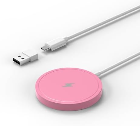 Fast Magnetic Wireless Charger Pad – 15 W Max Power for i Phone 16/15/14/13/12 with USB-A Converter – Sleek, Portable Design for Rapid Charging and Effortless Device Alignment