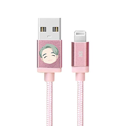 BTS Tiny TAN MFi Certified USB Charging Cable for i Phone 15/Pro/Pro Max/i Pad – Fast, Durable, and Stylish K-Pop Accessory for A.R.M.Y Fans