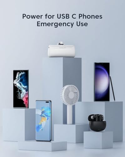 Kuulaa 4500 m Ah Compact USB-C Power Bank – Ultra-Portable Phone Charger for i Phone 15, Samsung Galaxy, LG, Moto, and Pixel Devices – Fast Charging Battery Pack for On-the-Go Power Solutions – Lightweight and Durable Travel Companion