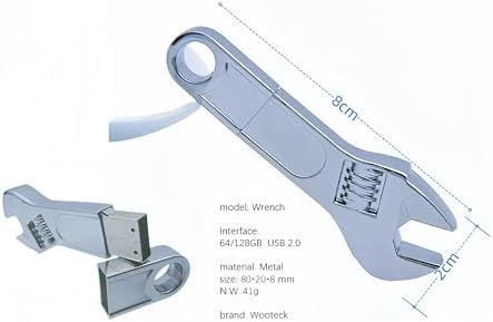 Sleek 128 GB Metal Wrench USB Flash Drive – High-Speed, Stylish Pendrive for All Devices, Ultimate Data Storage Solution