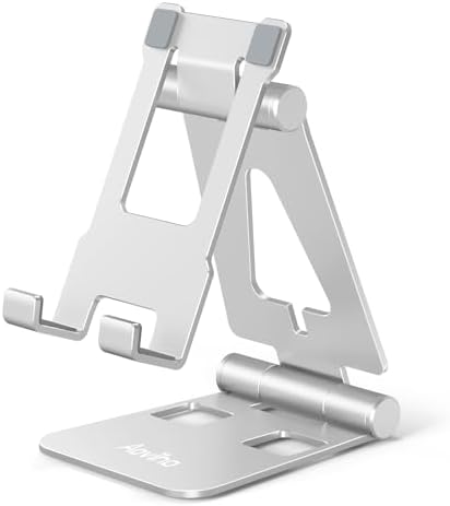 Cell Phone Stand for Desk, Adjustable Desktop Phone Holder Stand, Foldable Moblie Phone Dock for iPhone 15 14 13 12 11 Pro Xs Max Xr X 8 7 6 5 5s SE Nintendo Switch All Phones, Rose Gold – Enhanced Compatibility and Speed