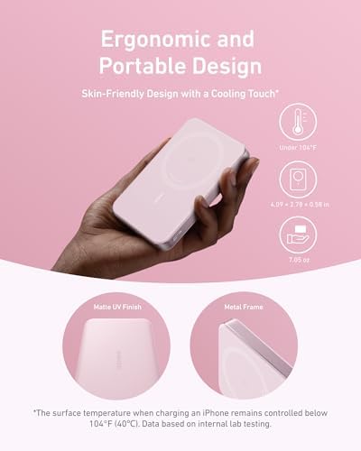 Anker Mag Go 10,000 m Ah Ultra-Slim Magnetic Power Bank – Qi2 Certified 15 W Fast Charger for i Phone 16/15/14/13/12 Series, Ergonomic Design for Effortless Portability and Seamless Charging Experience – Ideal for On-the-Go Lifestyle
