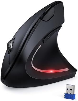 TECKNET Wireless Vertical Mouse – 4800 DPI Ergonomic Design for Ultimate Comfort & Precision, Adjustable DPI Levels for Seamless Navigation, Silent Clicks & 2.4 GHz Technology for Laptops, Desktops & Mac – Ideal Carpal Tunnel Relief Accessory