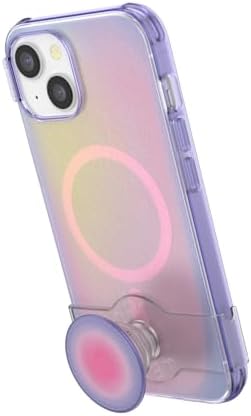 Pop Sockets i Phone 14 Pro Case with Integrated Slidable Grip & Kickstand – Pink Opalescent – Ultimate Wireless Charging Compatibility, 10 ft Drop Protection, and Easy Mag Safe Integration for Enhanced Mobile Experience