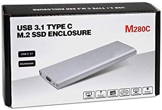 Turbocharged USB 3.1 Type C M.2 SSD Aluminum Enclosure – Silver – Ultimate Speed & Compatibility for Professionals and Enthusiasts