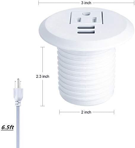 Transform Your Workspace with the Recessed Conference Power Strip Socket – Versatile 2-Outlet Charging Station with Dual USB Ports for Rapid Device Powering and Enhanced Organization in Professional Settings