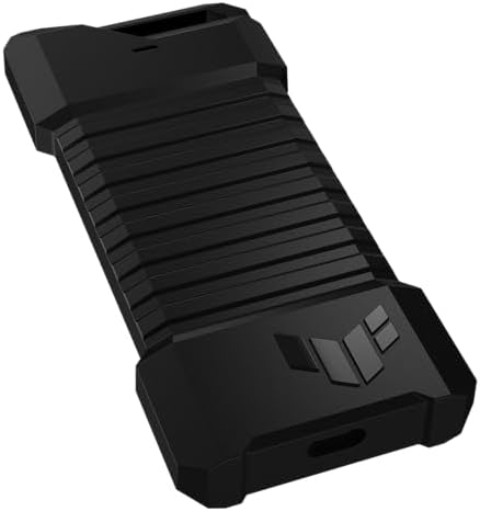 ASUS TUF Gaming A1 External M.2 NVMe SATA PCIe SSD Enclosure – Ultra-Fast USB-C Storage Solution with M.2 Q-Latch, IP68 Waterproof & Dustproof Design, Perfect for PS5 and Xbox Gamers, Enhanced Drop Resistance, Sleek Black Finish for Optimal Performance and Reliability