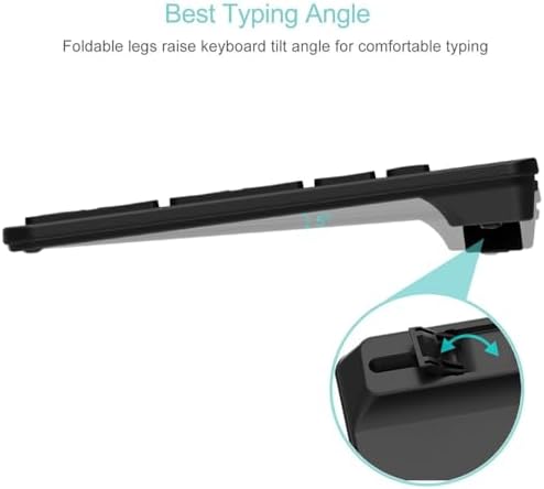 Revolutionize Your Typing: Arteck Solar Bluetooth Keyboard – Universal Multi-Device Wireless Solution for Windows, i OS & Android – Rechargeable, Ergonomic & Eco-Friendly Full-Size Keyboard for Enhanced Speed & Comfort on Desktop, Laptop, Tablet & Smartphone