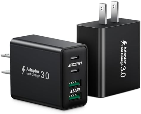 40 W Dual PD Fast Charging 4-Port USB C Charger Block Duo – Universal Compatibility for i Phone 16-11 Pro Max & Samsung Devices – Efficient Multi-Device Power Adapter for Home, Office, and Travel Use