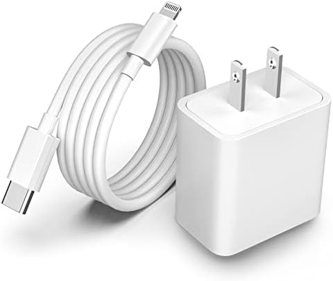 Rapid Charge i Phone Power Adapter – 20 W USB-C Wall Charger with 6 FT Lightning Cable, Optimized for i Phone 14 Pro Max/13 Mini/12/11/XS/Max/XR/X/8 Plus/SE and i Pad – Unmatched Speed and Versatility for On-the-Go Charging Solutions