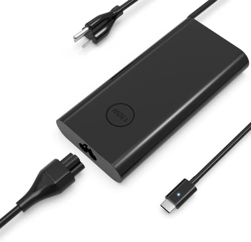 130 W USB-C Laptop Charger for Dell Precision Series – Fast Charging Power Adapter with 3 m Cable and Safety Features – Essential for Students and Professionals – Overload Protection, Short Circuit Prevention, and Optimal Compatibility with P127 F Mobile Workstations