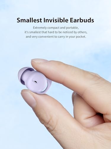 Ultimate Comfort Invisible Bluetooth Sleep Earbuds for Side Sleepers – Advanced Noise-Canceling Technology with Bluetooth 5.3 – Perfect for Meditation, Work, and Rest – Stylish Purple Design for Discreet Use and Enhanced Relaxation
