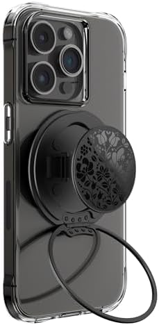 Glamour Pearl Magnetic Phone Grip Holder with Adjustable Kickstand – Ultimate Versatile Smartphone Accessory for i Phone, Android & Kindle – Secure Hands-Free Viewing & Stylish Design – Includes Magnetic Adapter for Effortless Compatibility and Enhanced Usability