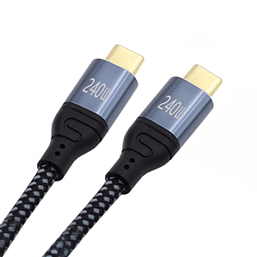 NFHK 240 W USB-C Type-C Charging Cable – 90-Degree Low Profile Angled Design for Optimal Convenience | 480 Mbps Fast Data Transfer | 200 cm Length for Laptop, Tablet & Phone Compatibility | Enhanced Durability & Performance