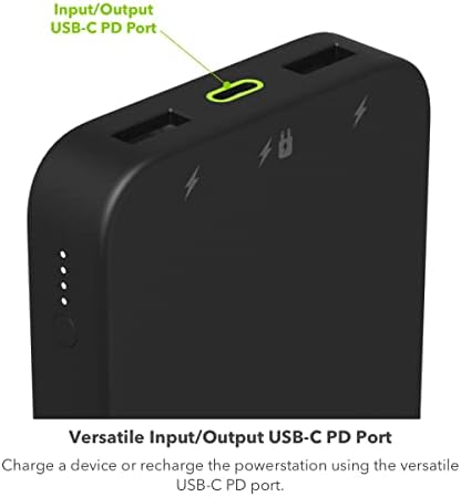 Mophie Powerstation Mini 5,000 m Ah Portable Power Bank – Ultra-Fast 20 W USB-C PD Charger for Rapid Device Recharging, Compact Pocket-Sized Design with LED Battery Indicator, Includes USB-C Cable for Instant Connectivity, Essential Travel Accessory for On-the-Go Smartphone Power