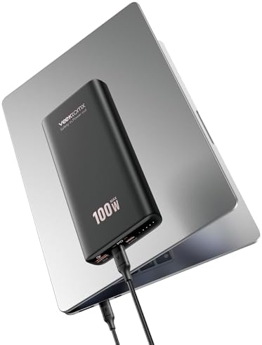 VEEKTOMX 100 W High-Capacity Portable Laptop Power Bank – 20000 m Ah Fast Charging USB-C PD 3.0 Battery Pack for Mac Book, i Phone 16/15/14 Pro, Samsung & More – Ultimate Power Solution for Travelers & Professionals