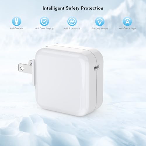 30 W Fast Charging Mac Book Air Charger – 10 FT USB-C Cable Duo for Ultimate Flexibility and Speed – Compatible with Mac Book Pro & i Phone 15 – PD 3.0 Technology for Rapid Power Delivery – Safeguards Your Devices with Multi-Protection Features – Ideal for Home, Office, or On-the-Go Charging – Perfect for Mac Book Air 13″ (2024-2018), Mac Book Pro 16/15/14/13″, i Pad Pro & i Phone – Durable Design with UL Certification for Enhanced Reliability – Two-Pack Charger Set for Maximum Convenience – Charge Anywhere, Anytime with Long Cable Length