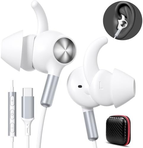 APETOO Sports USB-C Wired Earbuds: Enhanced Sweatproof In-Ear Headphones with Deep Bass & Secure Anti-Fall Wingtips for Active Lifestyles, Perfect for i Phone 16 and Android Users – Comfortable Design for Women & Small Ears, Ideal for Workouts and Daily Commutes with Hands-Free Calling Capability