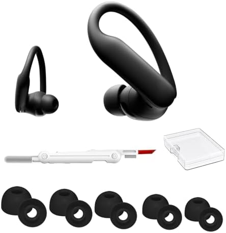 Silicone Replacement Earbud Tips for Beats Powerbeats Pro 2 – Jet Black, 5 Pairs for Enhanced Comfort and Sound Isolation, Perfect Fit for Active Lifestyles and Seamless Compatibility with Galaxy Buds 3 Pro